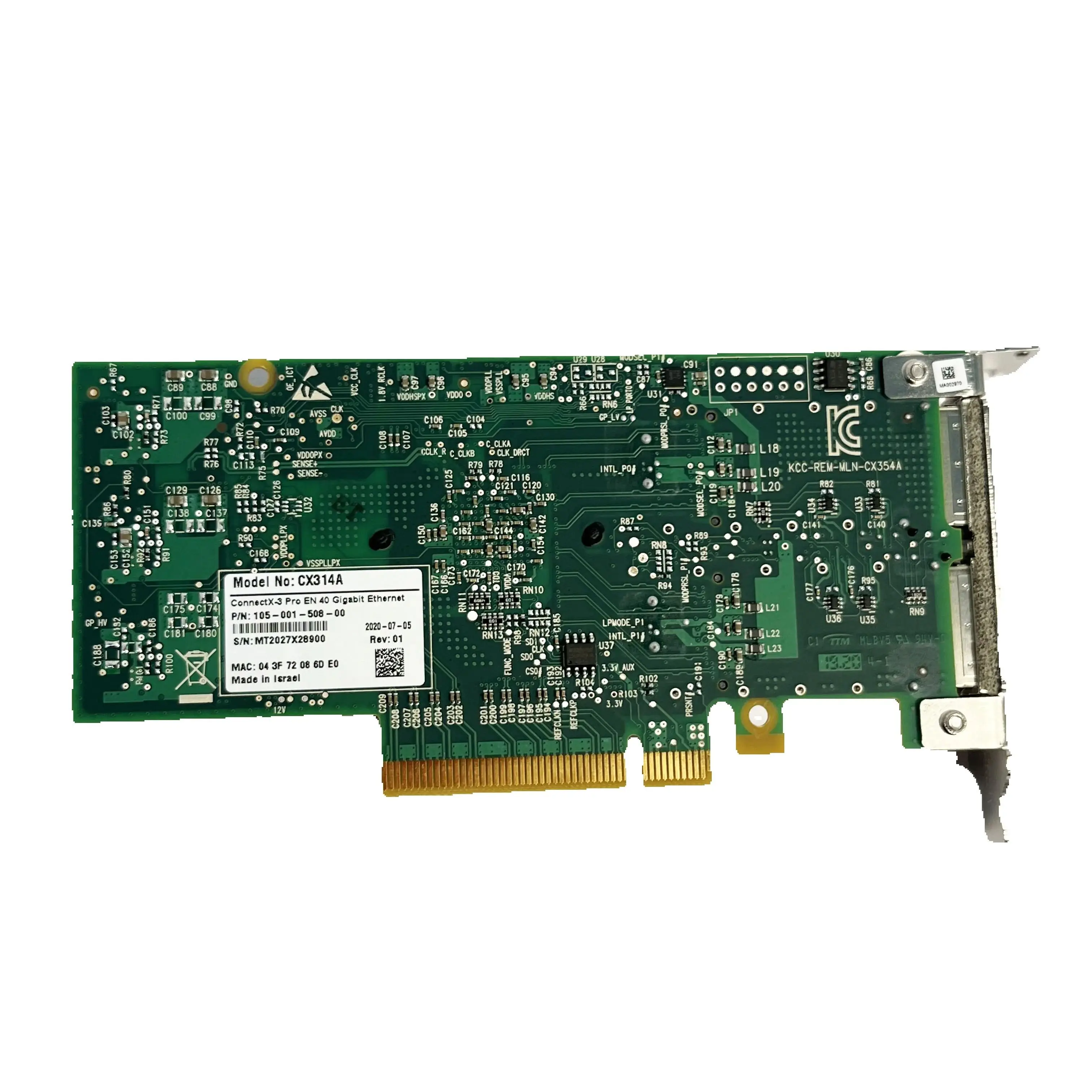 Mellanox ConnectX-3 Pro Dual-Port MCX314A-BCCT 10GbE SFP+ Network Adapter - PCIe 3.0 x8 for Servers/Data Centers