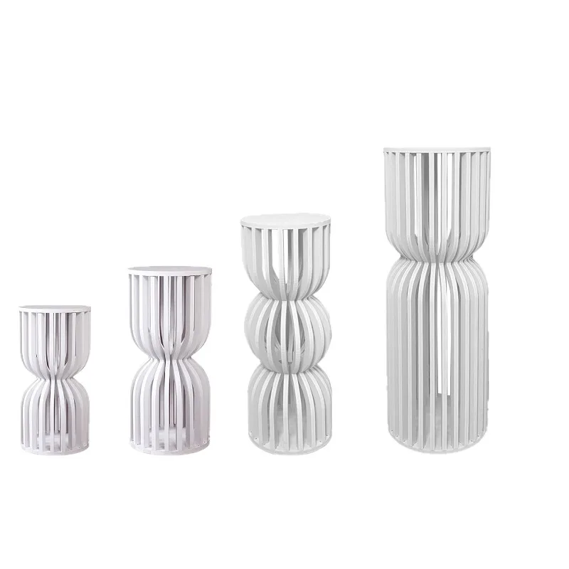 Round Dessert Table Set Corrugated Base Cake Stand Wedding Birthday Event Crafts Decoration Roman Columns