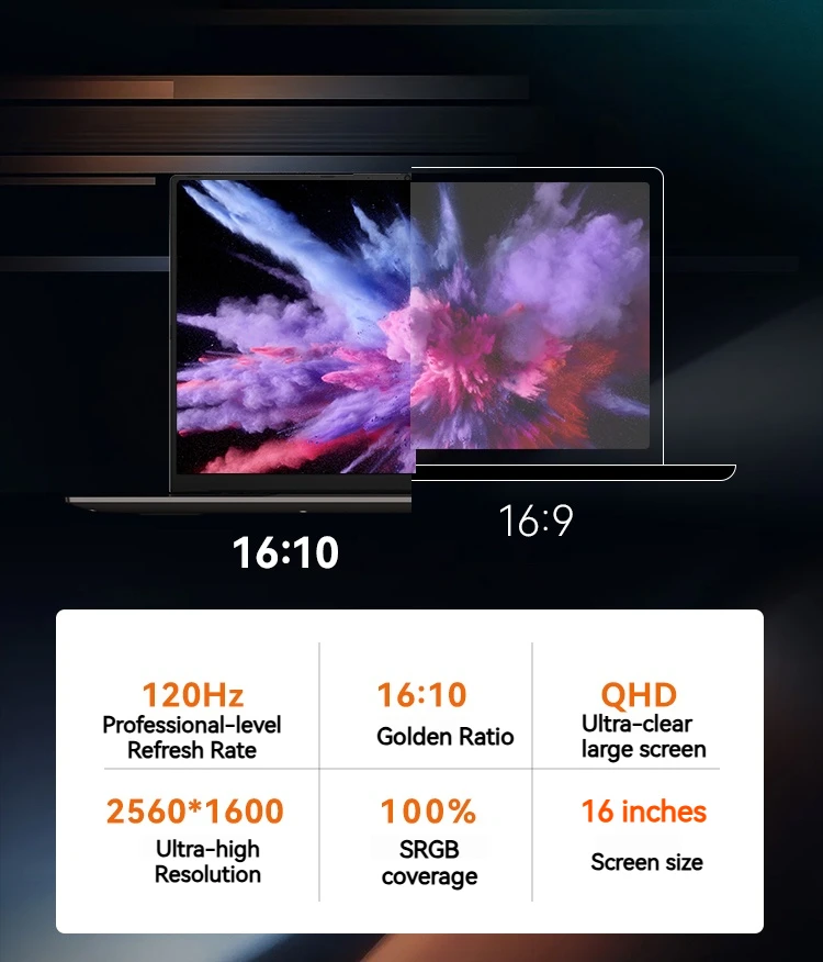 FIREBAT U6B 16 بوصة كمبيوتر محمول Ryzen7 8745HS/ H255/R5 6600H CPU DDR5 16GB RAM 512GB ROM 2.5K Wifi6 BT5.2 Gamer Business Notebook