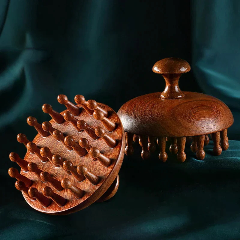 

Многофункциональная древесная терапевтическая массажная расческа, массажер для головы, натуральный сандал, круглый зуб, гуаша, скребковый массажер для тела