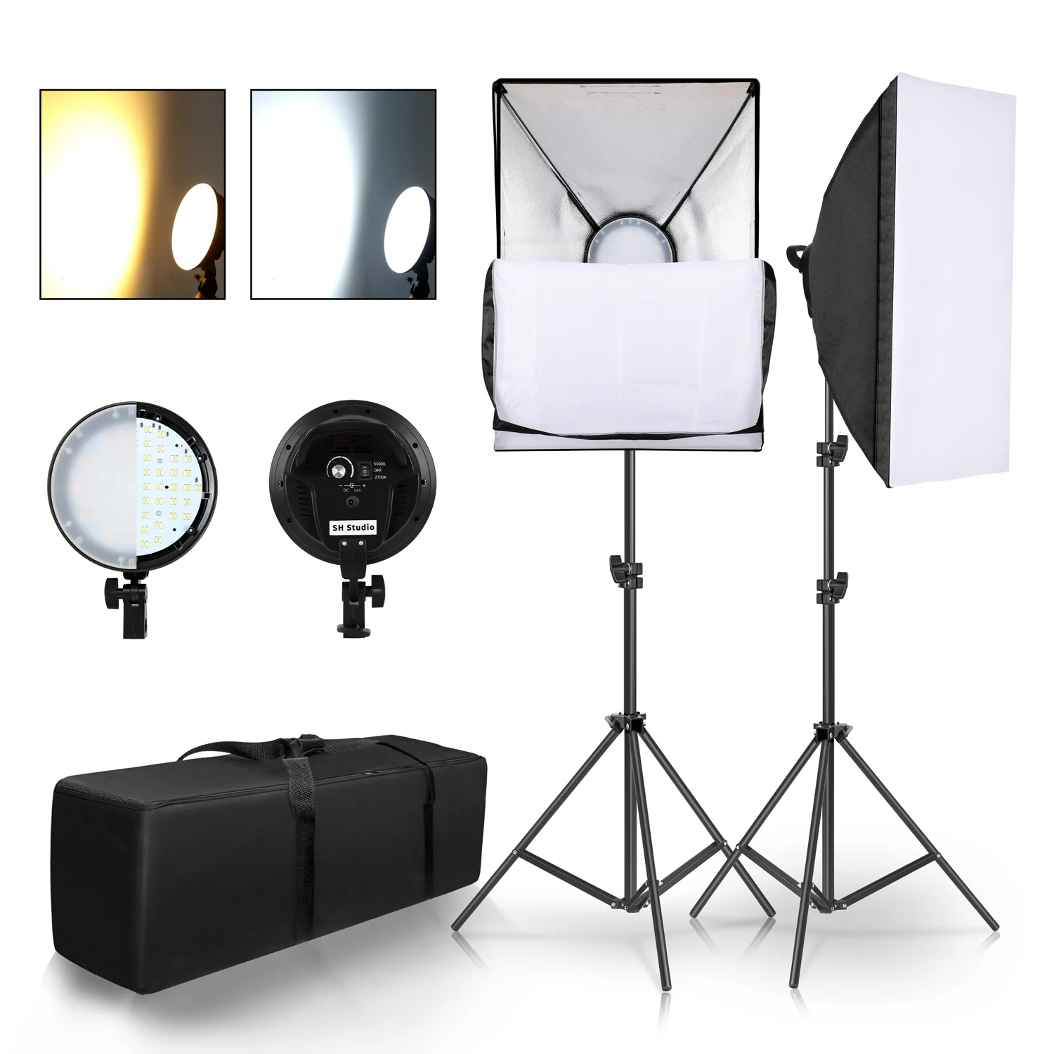 

Photography LED Lamp Bead Softbox Lighting Kit Two Color Continuous Light Soft Box 45W System Accessories For Photo Studio Video