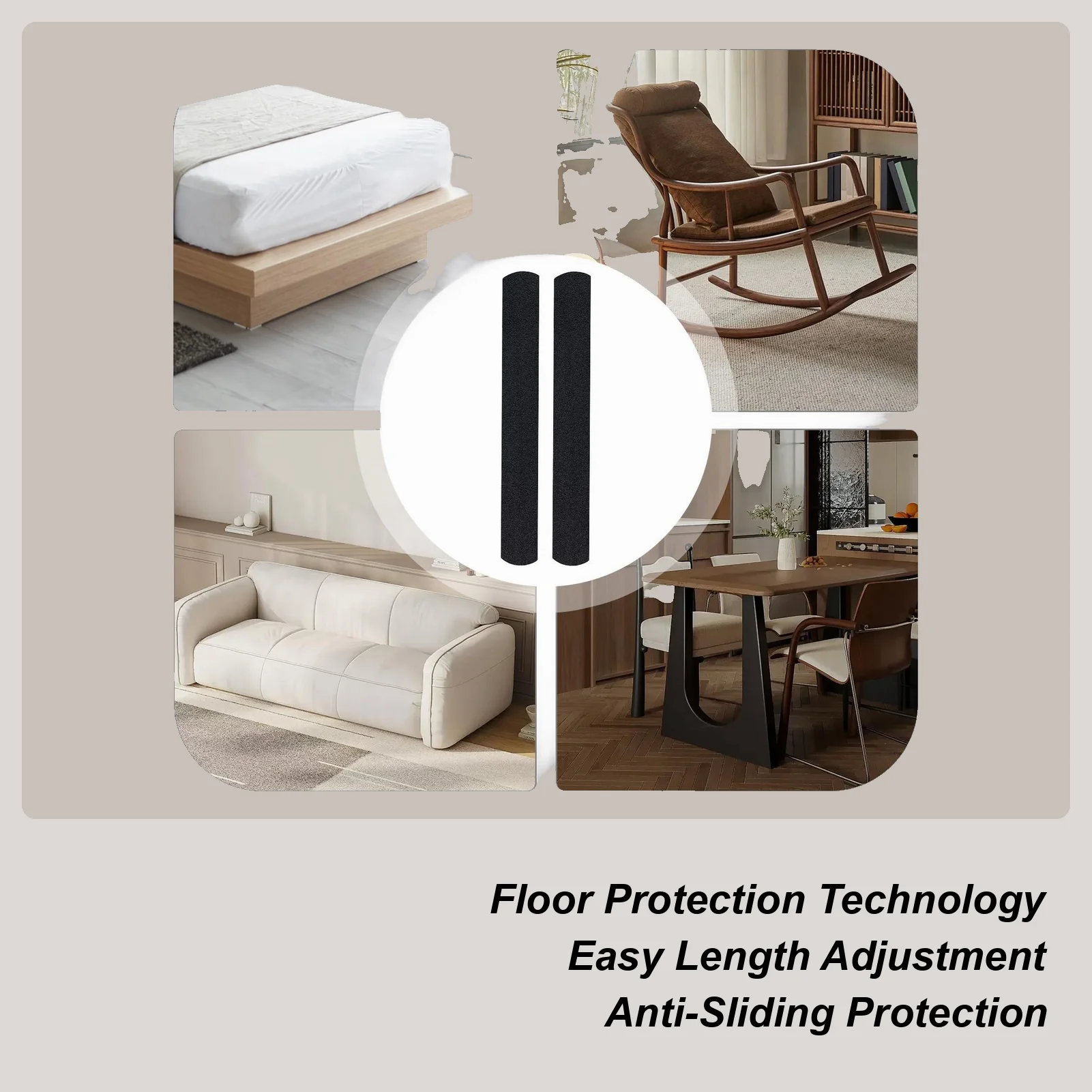

Противоскользящие накладки на рельсы для кресел, 2-х предметные рельсы для кресел для паркетного пола, раздвижной стул для спальни, гостиной