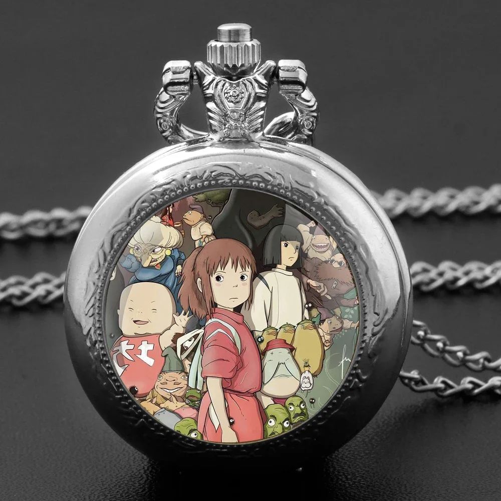 Подарки для девочек: винтажные кварцевые карманные часы в стиле аниме с цепочкой, часы-кулон, идеально подходят для мужчин, женщин и детей в качестве подарков.