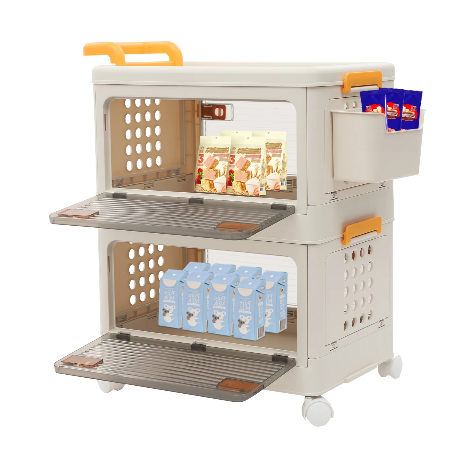 

Двухуровневая передвижная тележка-органайзер, стеллаж для хранения закусок и игрушек, мобильный шкаф с несколькими ящиками для общежития, гостиной или спальни