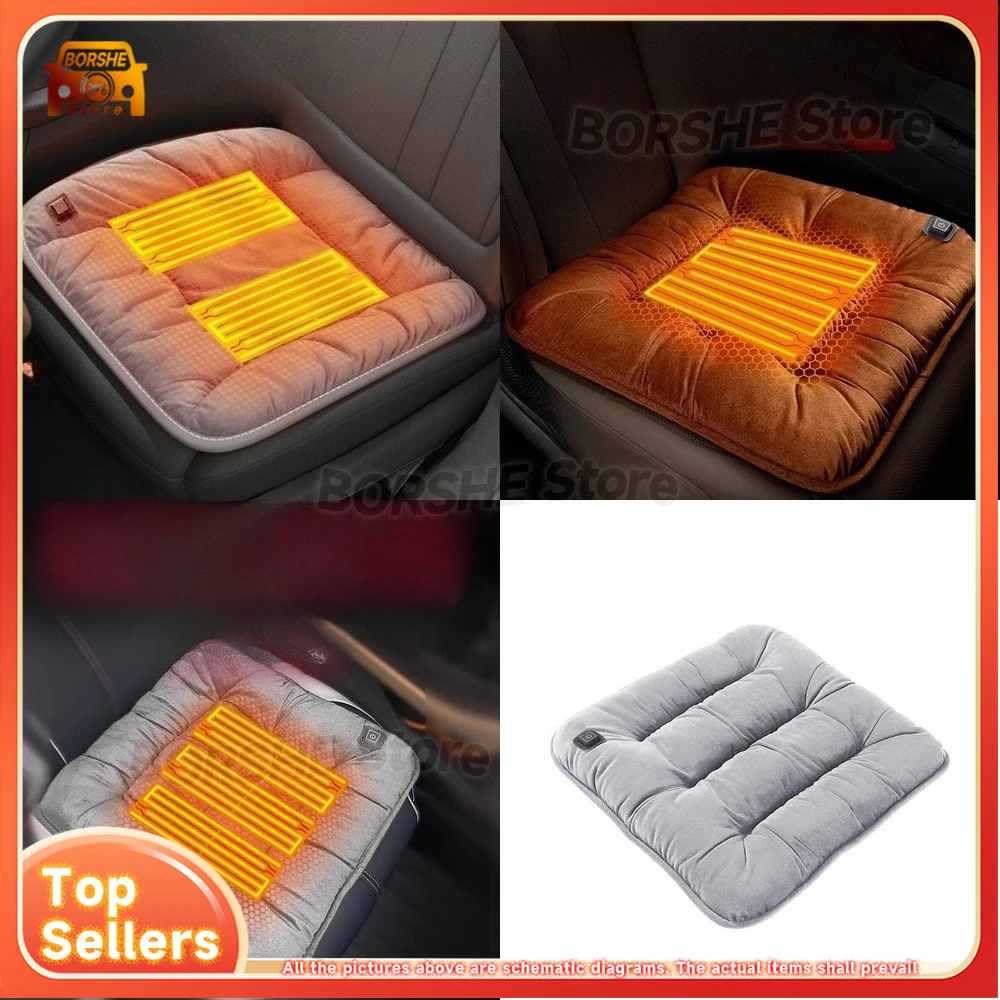 

Universal Seat CoversGraphene Heated Car Seat Cushion Winter Plush Universal 12V USB Electric Warm Pad