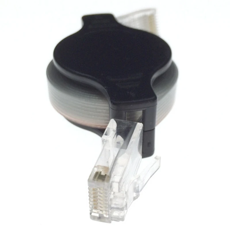 ABFN-2PCS Portable RJ45 Cat 5 5E Retractable Ethernet LAN Network Patch Cable 10/100 Mbps 1.5M/5FT