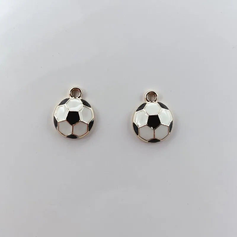 10pcs Sport Enamel Charms Football Basketball Rugby Pendants For DIY Jewelry Making Earring Bracelet Necklace Findings Supplies