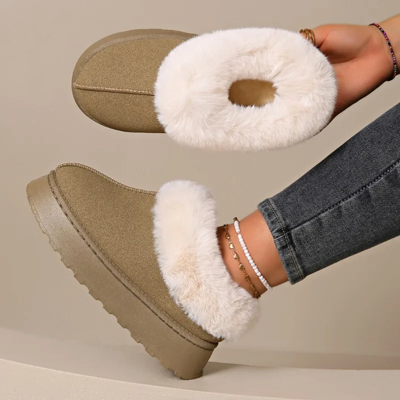 Buty damskie 2024 New Winter Non Slip Short Plush Snow Boots Flats Shoes Woman Platform Warm Cotton Shoes Wygodne buty damskie