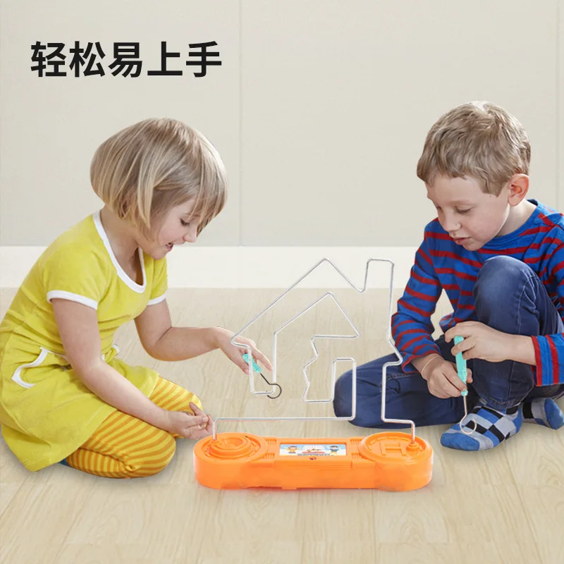 

Montessori Electric Bump Maze Game Manual Portable Touch Game Classic Shock DIY Education Toy for Party Children Toddlers Age4+