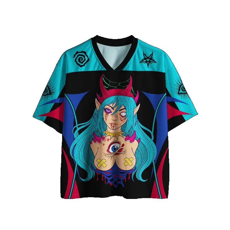 New Sports Mesh Jersey, Quick Drying Sports Short Sleeved Shirt, Upgraded Fabric, Mesh Knitted Fabric, Y2K Suggestive