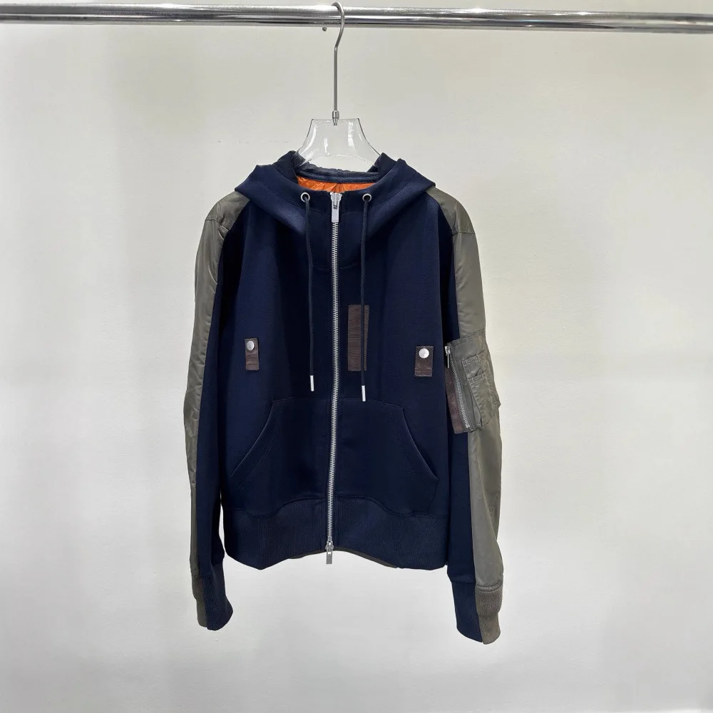 

New style patch front hooded casual jacket for women jackets women jacket