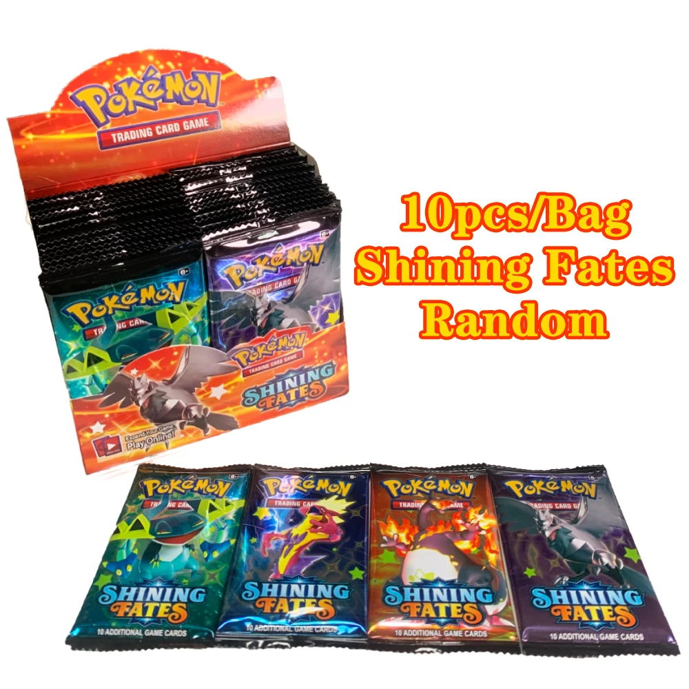 Pokémon Collectible Trading Card Game, Chilling Reign, Brilliant Stars, Premium Battle Booster, Selado, Presentes de brinquedo, 1 Bags, 10pcs