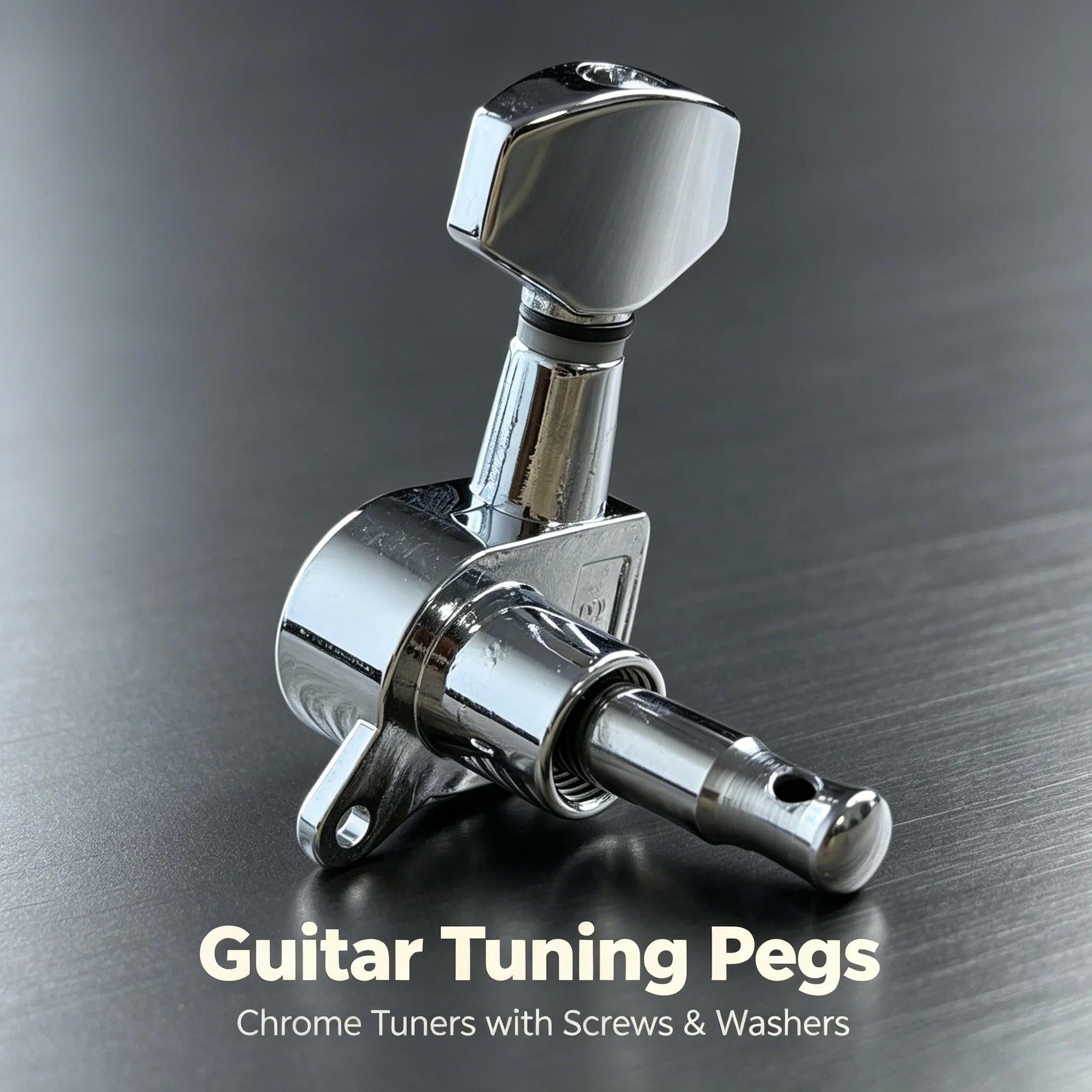 6Pcs Chrome Closed Gear Guitar Tuning Pegs Hex Knob Sealed Machine Heads Tuners for Electric Guitar DIY Replacement Parts Comple