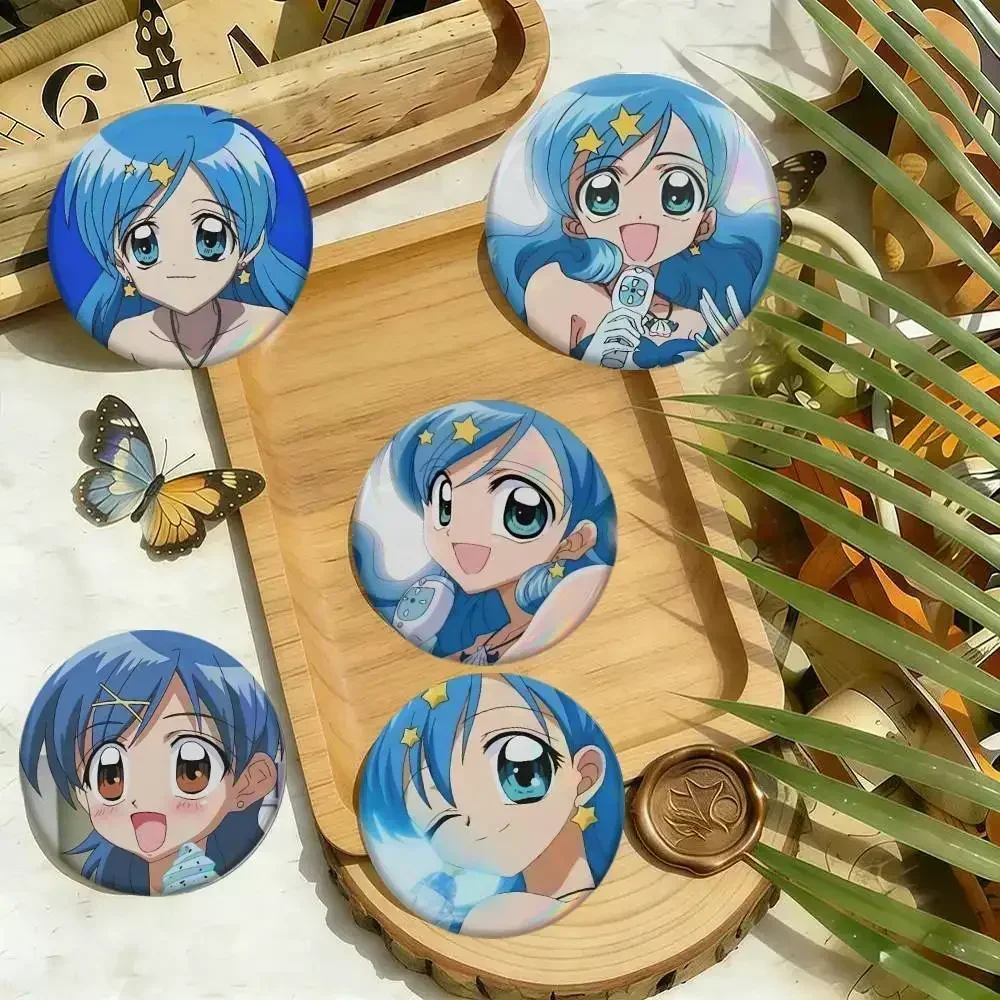 Mermaid Melody Pichi Pichi Pitch Hanon Hosho Badges 25 32 44 58 75 Mm Round Cosplay Pin Bag Decor Fans Collect Brooch Souvenir