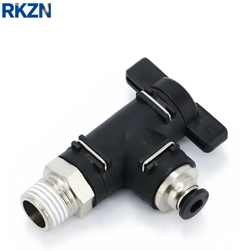 Hand Valve Throttle Tap BC BL Elbow Air Speed Control Adapter 6mm 8mm 10mm Male Thread PT 1/8 1/4 3/8 1/2 Black Pneumatic Valve
