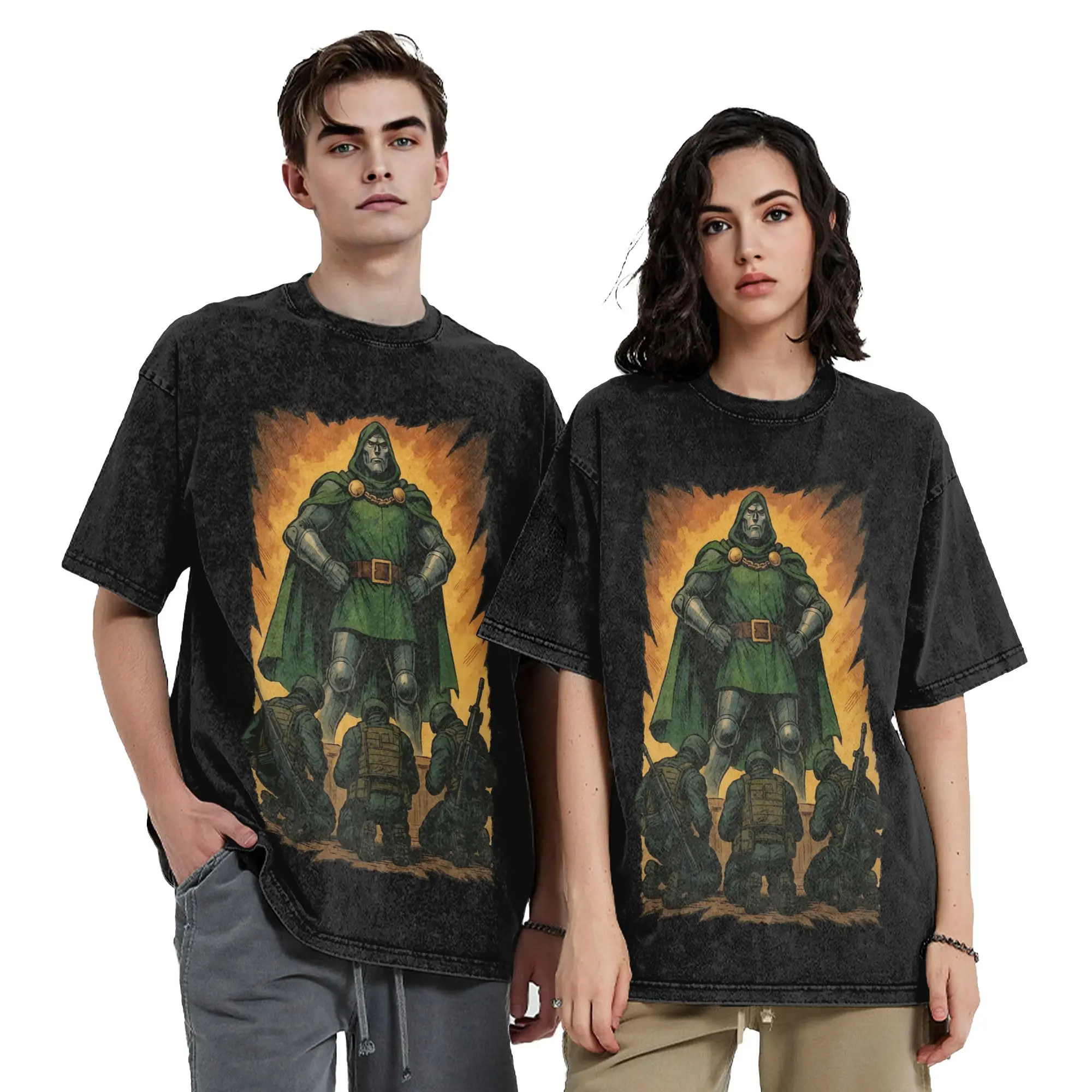 Dr Dooms Comics Washed T Shirts Streetwear Novelty T-Shirt  Tee Shirt for Men Women Short Sleeve Oversize Summer