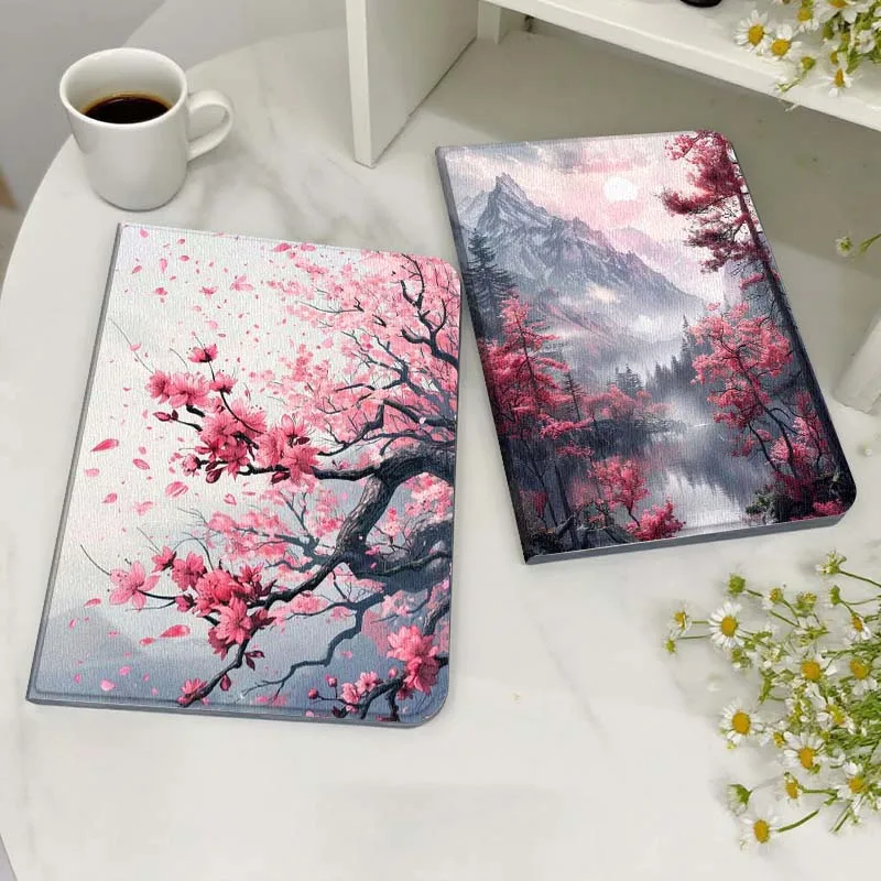 

Pink Tree Mountain Lake Gift Tablet Case For Samsung Galaxy Tab S7 S8 S9 S10 FE Lite