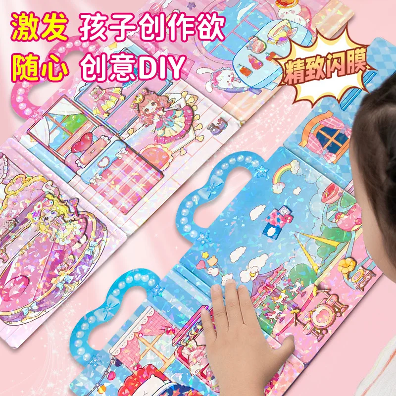 Livre silencieux portatif magnétique pour filles et enfants, dessin animé, nouveau livre silencieux magnétique sans découpe