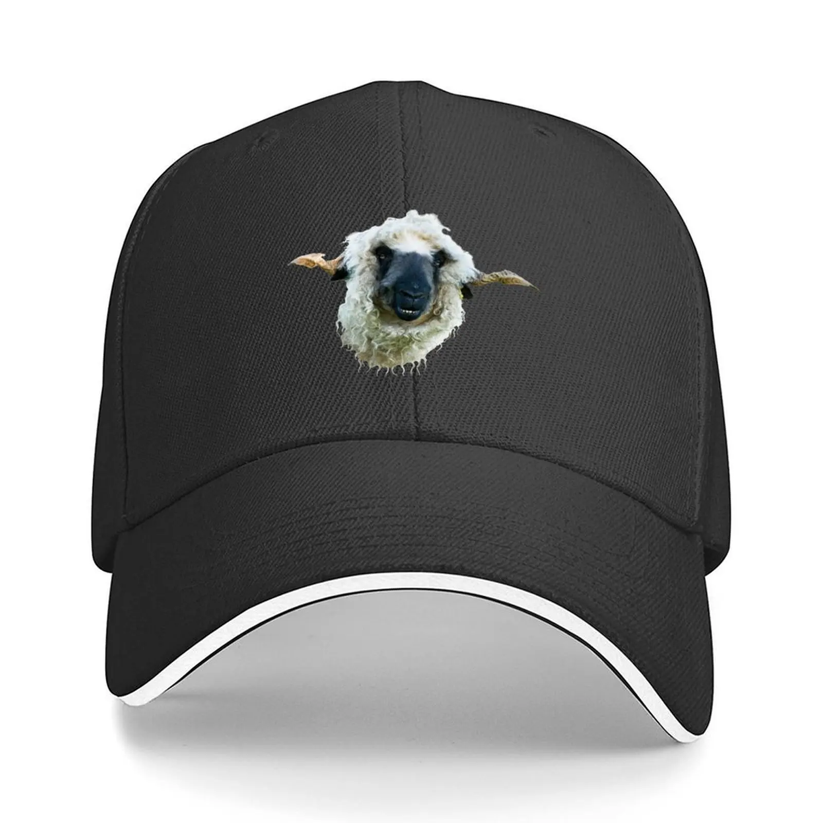 مبتسم Valais Blacknose الأغنام قبعة بيسبول قبعة رياضية قبعة جولف حقيقية البرية قبعة كروية مضحك القبعات النسائية 2025 الرجال