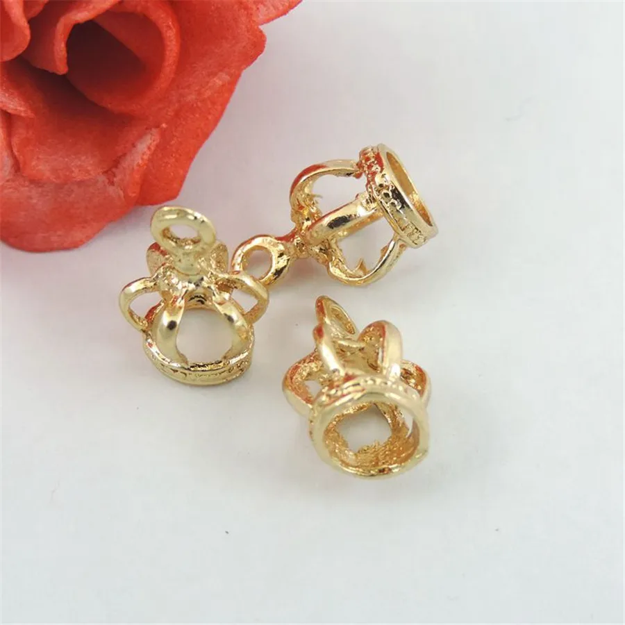 20PCS Gold Color Alloy Hollow Stereo 3D Crown Pendant Charms Jewelry Necklace Key Chain Accessory   14*9*9MM 39239