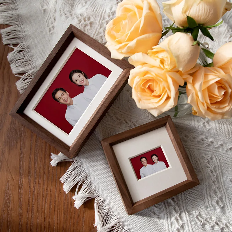Right Angle Photo Frame 6/8/10/20-inch Picture High-grade Walnut Wood Display A4/A3 Big Wedding Photos Frames Home Decor Gifts