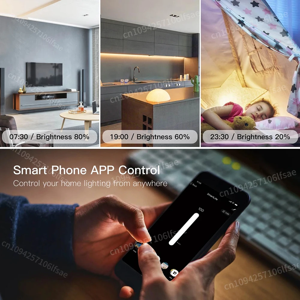 Tuya EU Smart Wifi/Zigbee Dimmer Light Switch Dimming Panel Wall Smart Switch 220-240V Works with Alexa Google Home APP Control