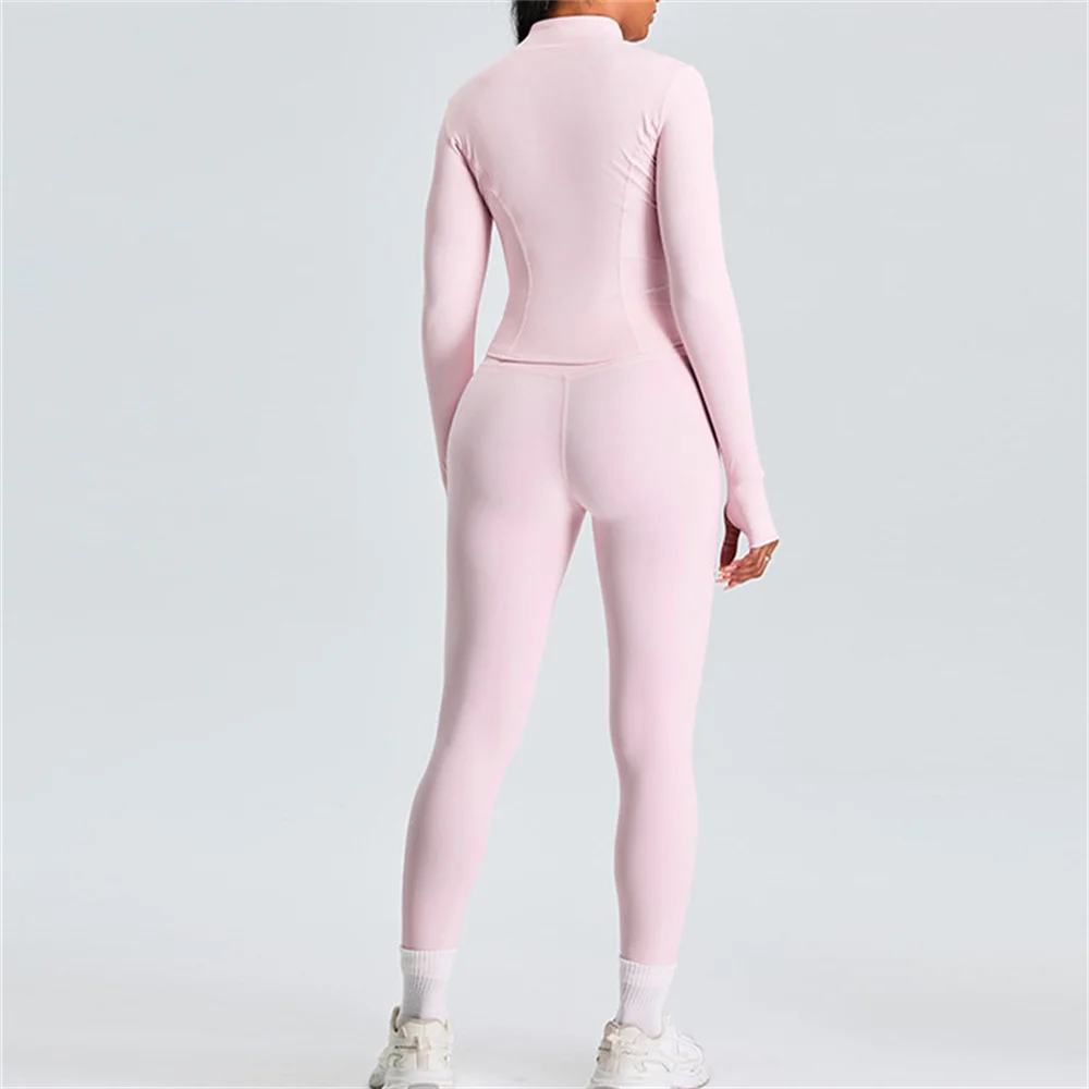 1/2PCS Yoga Set Women Clothes Workout Set Sportswear Gym Clothing Fitness Long Sleeve Crop Top High Waist Leggings Sports Suits