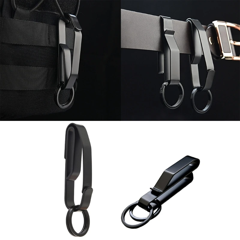 Stainless Keys Clip Waist Hanging Keyring Holder Belt Outdoor Keychain Buckle Anti-Lost Hanging Clip