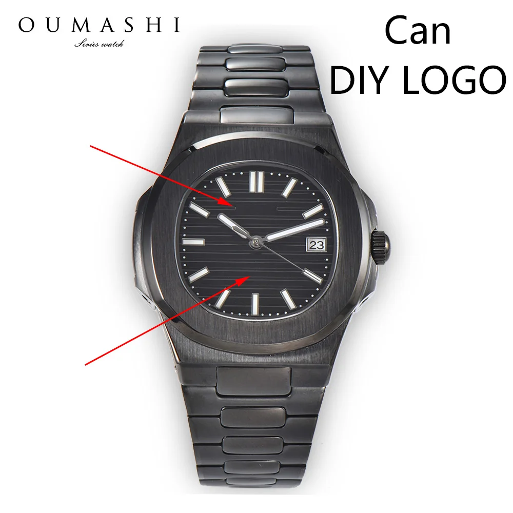 Black Men's luxury business watch stainless steel sapphire glass waterproof NH35 watch high-precision automatic mechanical watch