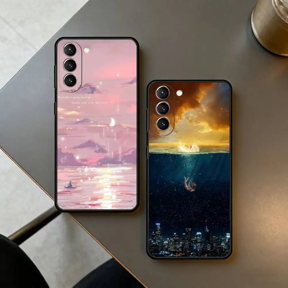 

Night Water Dream Art Case for Samsung Galaxy S21 S25 FE S24 S23 Ultra S20 S9 S22 Plus S10 TPU Cover