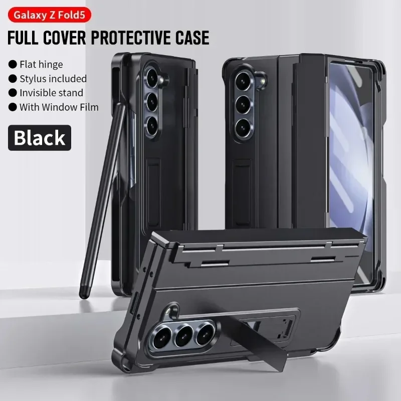 

Multifunctional Folding Stand With Pen Slot Holder Case for Samsung Galaxy Z Fold 7 6 5 4 3 Hinge Film Integrated Protect Cover