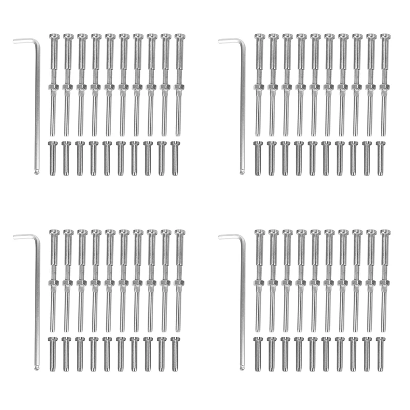 

Stemball Swage And Invisible Hex Head Threaded Stud Tension End Fitting Terminal Combination Pack 40 Pairs