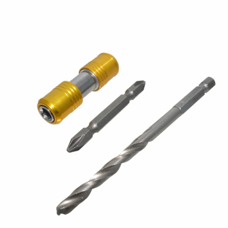 Portable 1/4inch Shank 45# Carbon Steel Screwdriver Bit Holder Double-head Extension Bar Screw Adapter Efficiency