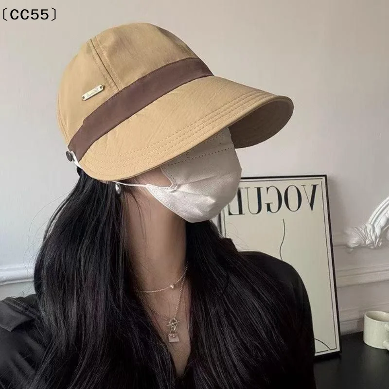 Women's Fisherman's Hat Adjustable Color-blocked Casual Versatile Wide Brim Duckbill Sun Protection Hat〔CC55〕