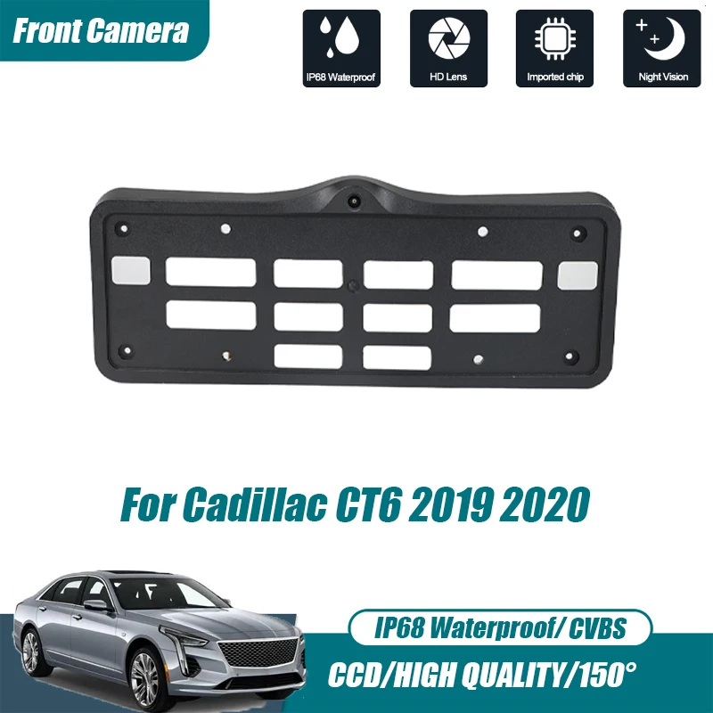 

Автомобильная камера ночного видения с логотипом CCD для парковки спереди 150 ° Водонепроницаемый CVBS HD AHD для Cadillac CT6 2019, держатель номерного знака CAM