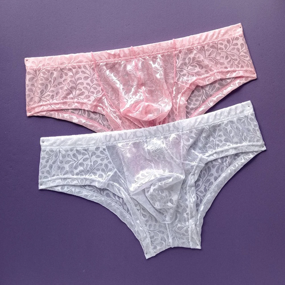 

Мужские экзотические кружевные трусы-брифы из жаккарда, прозрачные, эластичные, с U-образным выпуклым карманом, низкой посадкой, очень соблазнительное мягкое мужское нижнее белье