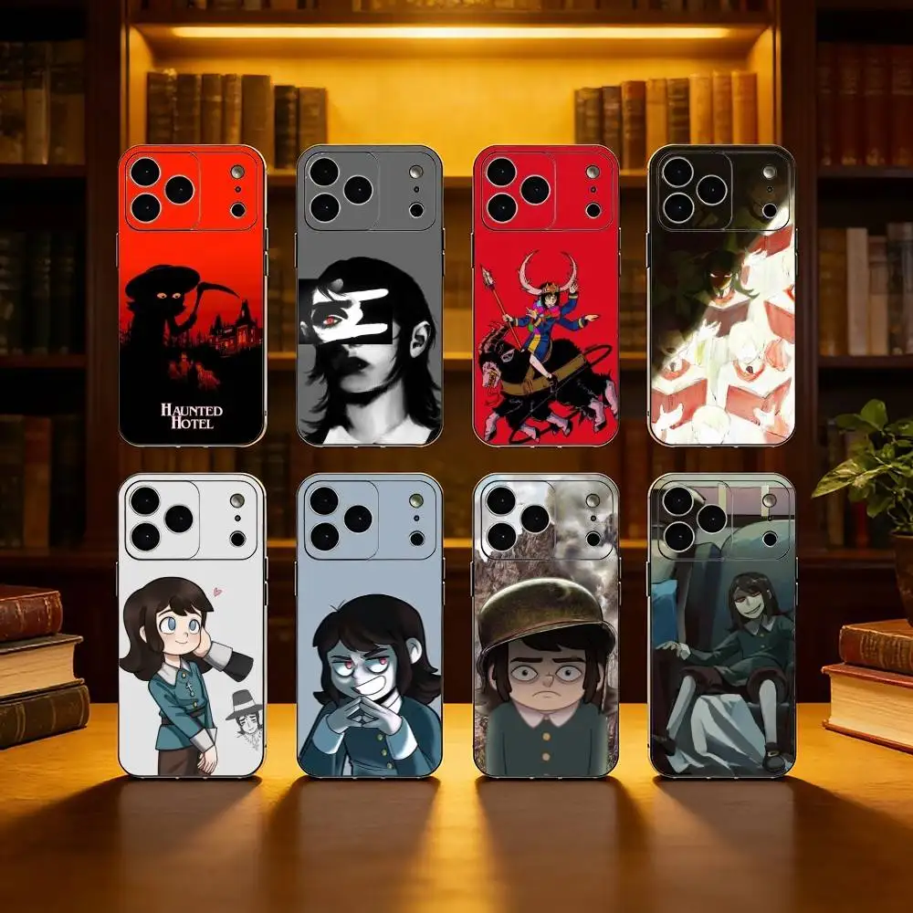 

Haunted H-Hotel Animation Phone Case For iPhone 17,16,15,14,13,12,11 Plus,Pro Max, Soft Silicone Black Cover