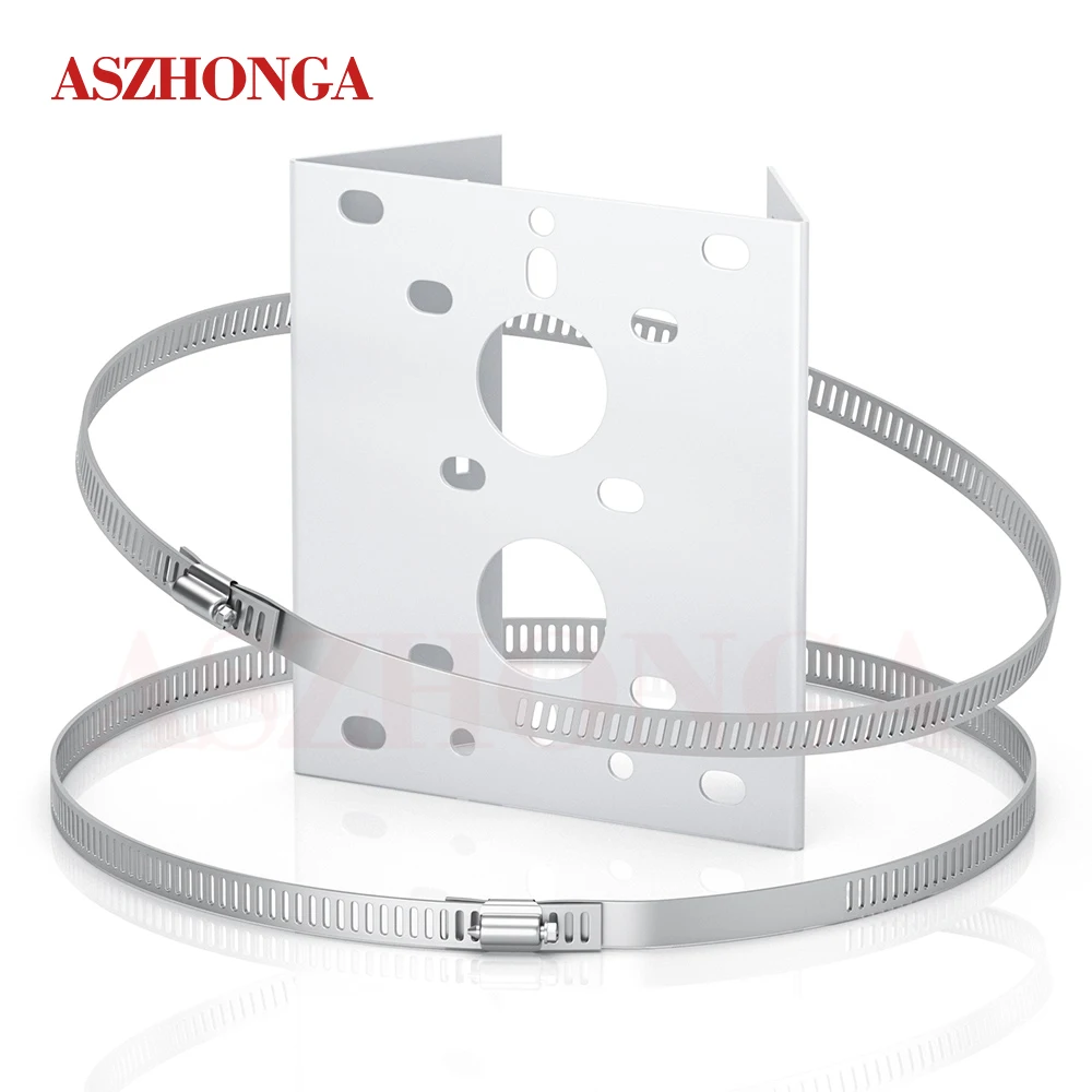 ASZHONGA Camera Metal Pole/Column Mount Loop Bracket 20CM PTZ Corner for 4.5/7 Inch CCTV Outdoor Security IP Camera