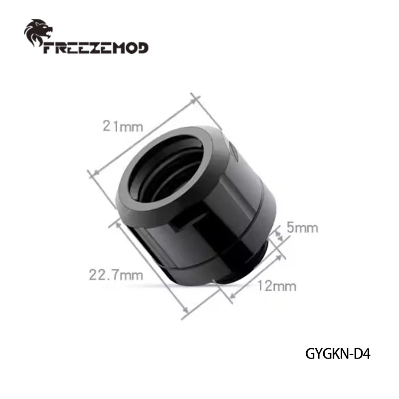 FREEZEMOD PC Water Cooling Supports PETG/PMMA Hard Tube with Outer Diameter of 14MM Metal Fittings 4 Sealing Ring GYGKN-D4