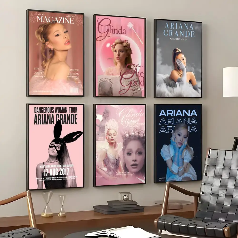 Singer Ariana Grande Poster Self-Adhesive Waterproof Wall Stickers, Coffee Bar Home Wall Decor