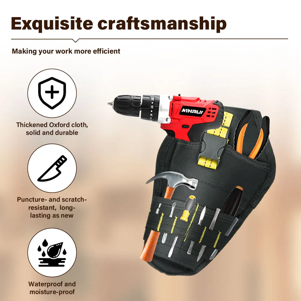 

Многофункциональная водонепроницаемая кобура для дрели, поясная сумка для инструментов, кобура для электроинструмента, кобура для дрели, беспроводная для гаечного ключа, молотка, отвертка