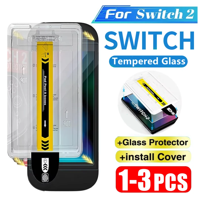 

1-3pcs Easy Installation Screen Protector for Nintendo Switch 2 Game Console Protector Tempered Glass for Nintendo Switch 2