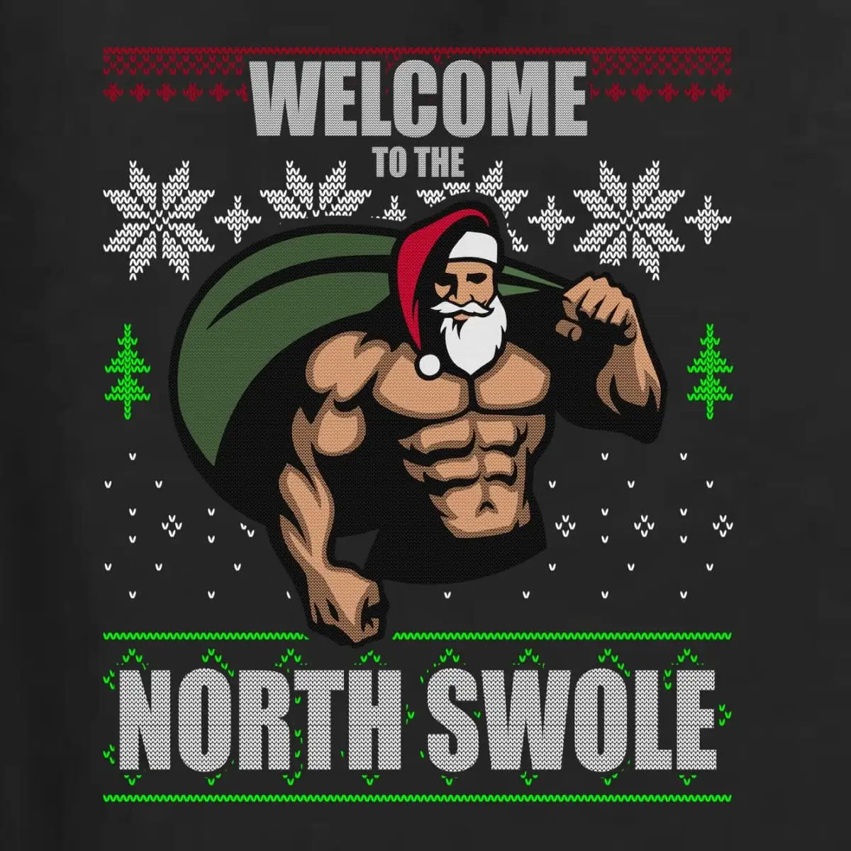 Brodolph Santa Working Out Gym The Red Nosed Gainzdeer Ugly Christmas Sweater Men's Graphic T-Shirt