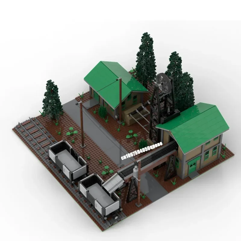 Nieuwe 2321 Stuks Stad Hot Selling Treinen Street View Moc Modulaire Mijn Model Custom Puzzel Diy Creatieve Ideeën Kid Speelgoed verjaardagscadeau