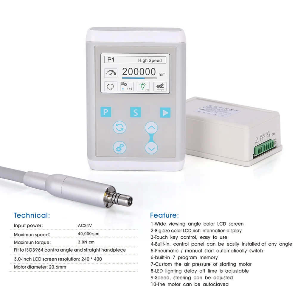 Wbudowany mikrosilnik elektryczny dentystyczny COXO mikro sprzęt szlifowanie polerowanie LED bezszczotkowy mikrosilnik do fotela stomatologicznego