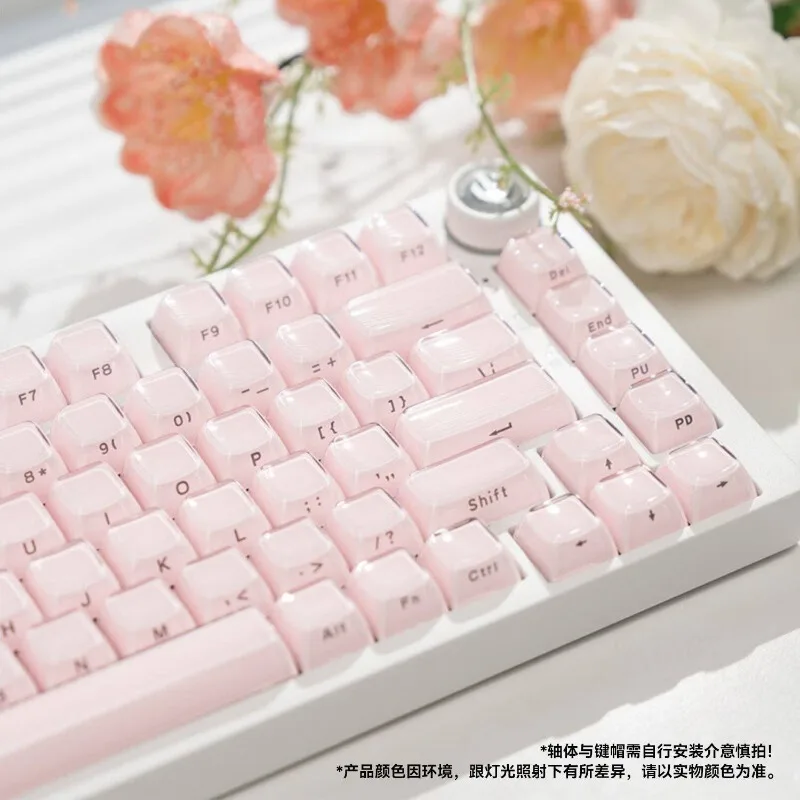 LEOBOG HI75C Mechanical Keyboard Wired/tri-mode RGB Hot-Swappable 81 Keys Girls Jelly Style Pink Keycap Office/Gaming Keyboard