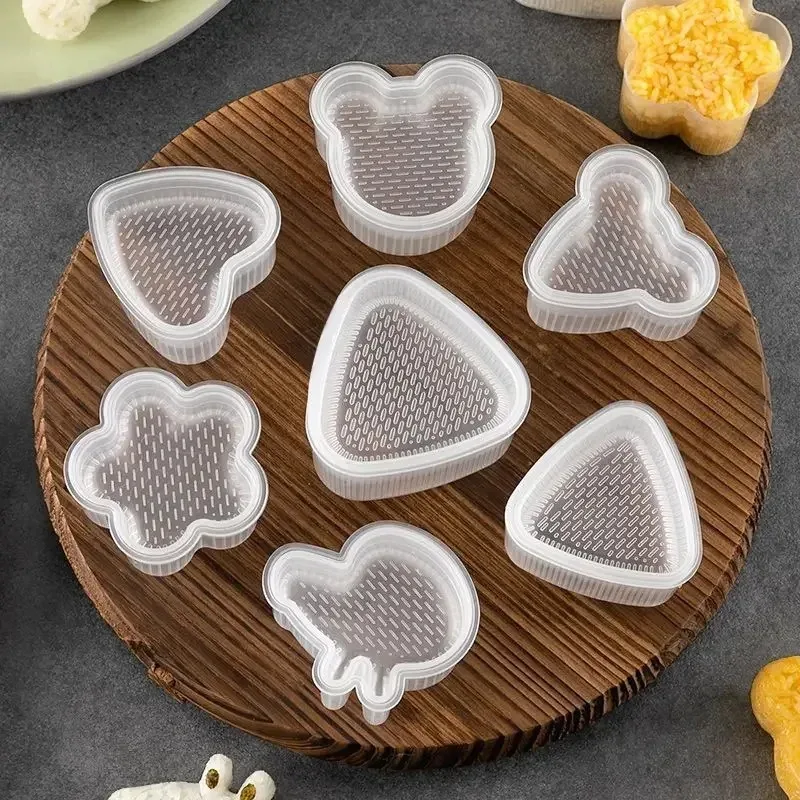 4PCS Sushi Mold Box Transparent Triangular Sushi Maker Mold Onigiri Rice Ball Food Press Sushi Kit Kitchen Bento Accessorie