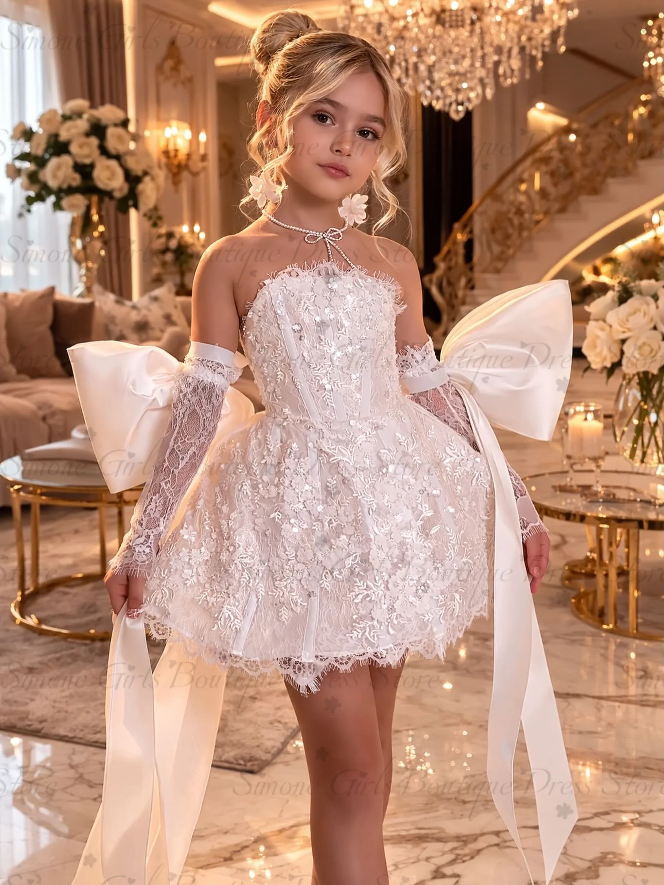 Sweet Baby Girl Flower Girl Dress for Weddings A-Line Midi Sparkling Tulle with Flower Girl Dresses Customized Gril Party Gown image 2