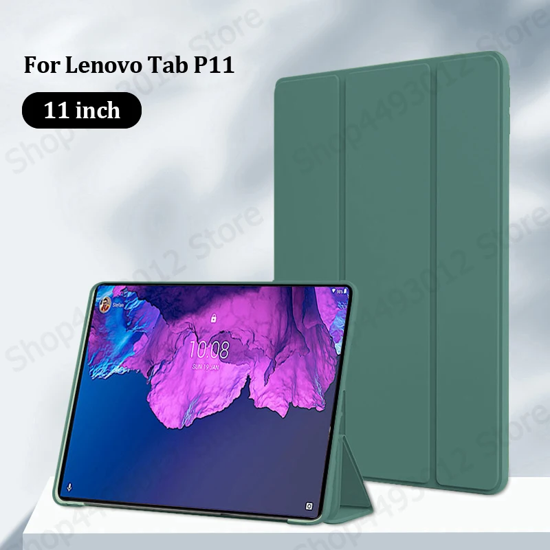 For Lenovo Tab P11 Case 11 inch Trifold PU Leaher Soft Back Stand Tablet Shell For Lenovo Tab P11 Plus Case tb j606l j606f j616f