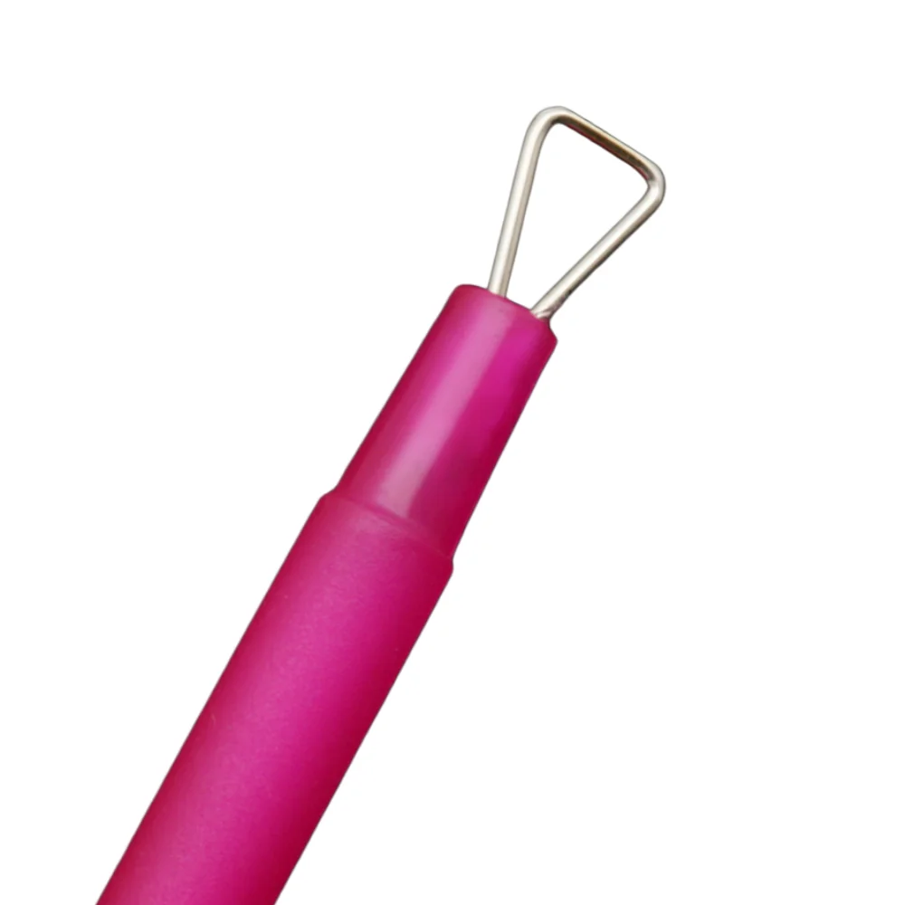 1Pcs Pink Triangle Nail Cuticle Remover Tool with Protective Case - Dead Skin Cleaner for Manicure Pedicure Nail Art Care